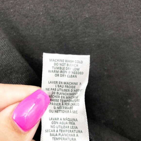 RE/DONE X HANES Womens Crop Top Large Black Mock Neck Long Sleeve Cotton NWT - Picture 11 of 12